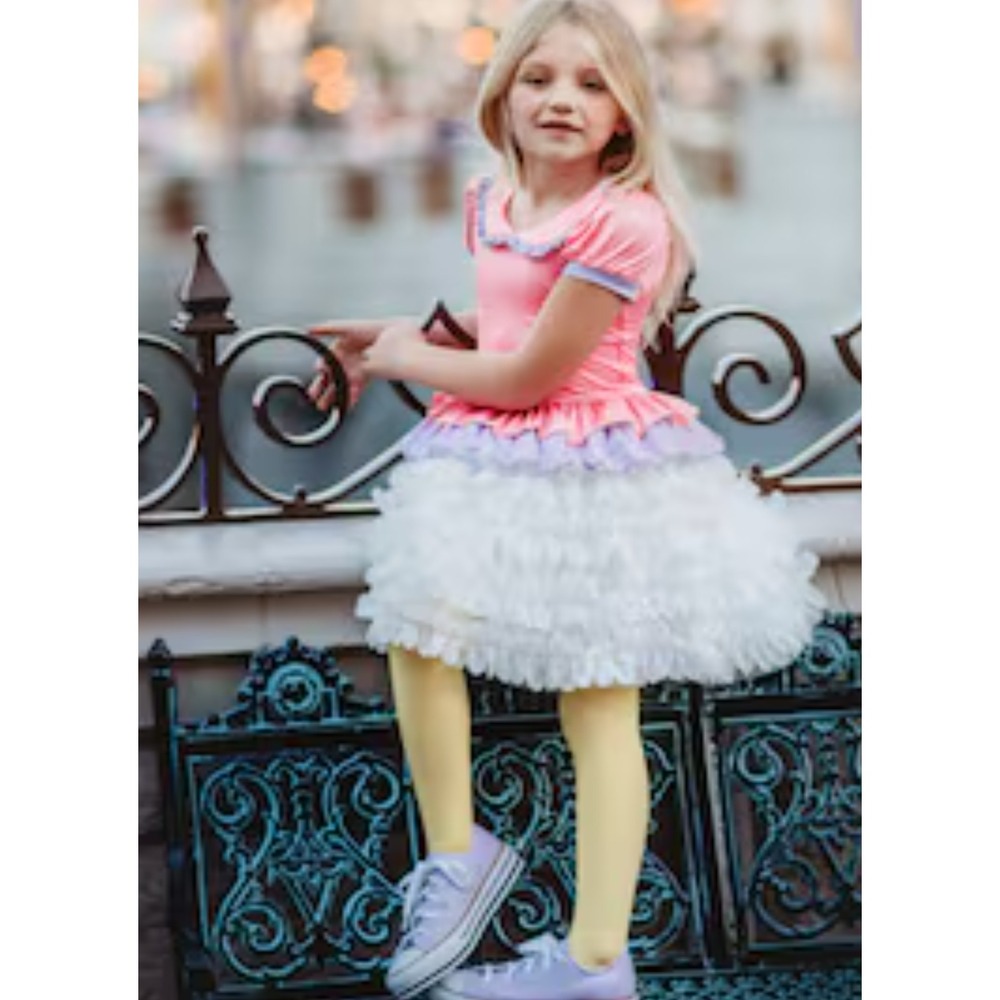Only Little Once Daisy Duck Dress Girls Size 7 Pink Purple Disney